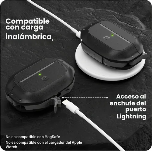 Vista 6 de Keybudz Funda para AirPods Pro 2 con Candado - Funda Completamente Impermeable para AirPods Pro 2da Generación - Llavero, Protección Resistente