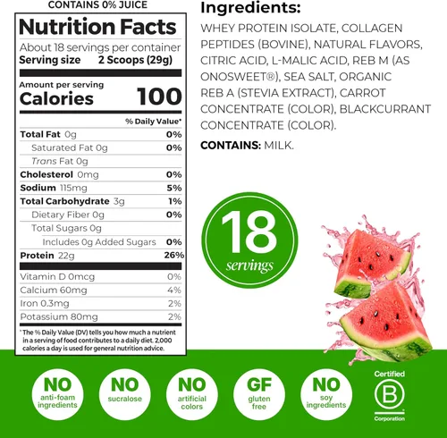 Vista 7 de Orgain Clear Whey Isolate 0.78 oz Proteína en polvo, sandía, 18 porciones