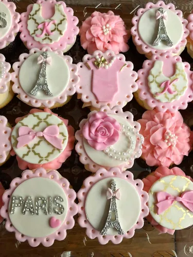 Vista 5 de Juego de 2 moldes para fondant de silicona con texto en inglés "I Love Paris", de Torre Eiffel, para pasteles, cupcakes, dulces, decoración, azúcar