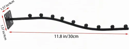 Vista 2 de 4 piezas de percha ondulada en cascada para montaje en pared, perchero para ropa, trajes, 9 cuentas, gancho de exhibición de ropa con tornillos