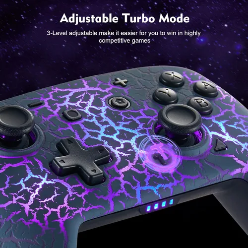 Vista 5 de Switch Controller with Hall Joystick, Wireless Switch Pro Controller for SwitchSwitch LiteSwitch OLED, 8 Colors Adjustable LED Wireless Remote