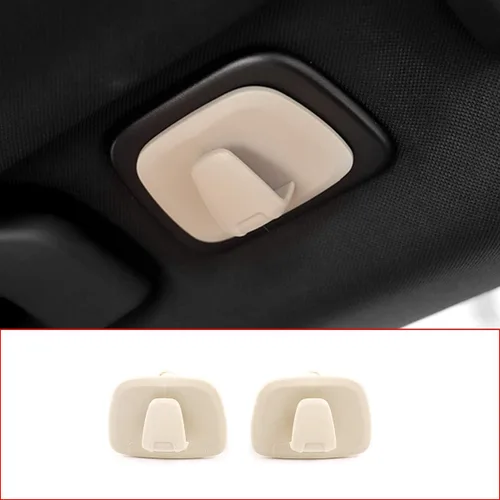 Vista 3 de Ganchos de techo interiores de plástico ABS Percha de ropa Gancho para Volvo V90 S90 XC40 XC60 XC90 2015-2020 2021 2022 (beige)