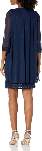 Vista 4 de R&M Richards Vestido corto de encaje para madre de la novia con chaqueta para mujer