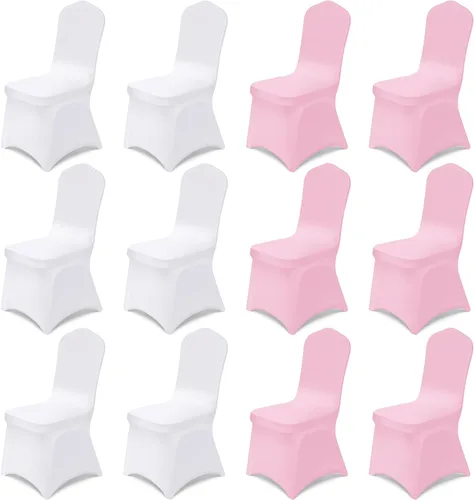 Vista 16 de Oudain 12 fundas de silla plegables azules para decoración de fiestas Serie azul