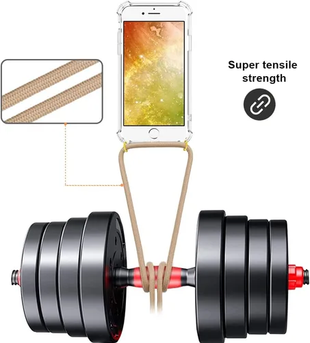 Vista 2 de Para iPhone 7 Plus Crossbody Funda Transparente Ajustable Hombro Cuello Correa Cubierta Para iPhone 7+/ 8+ Mujeres Niñas Suave Delgado Protector