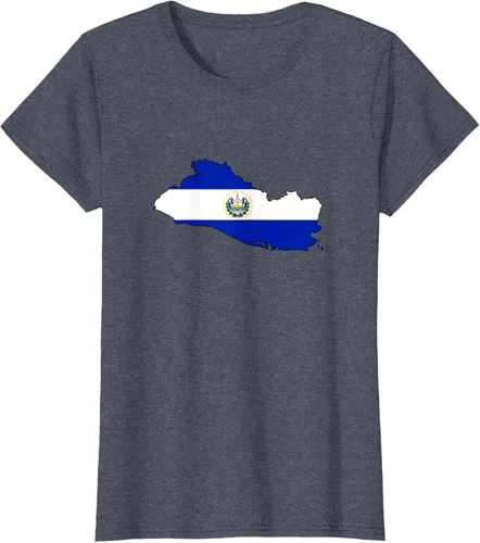 Vista 11 de Camiseta de El Salvador Country Outline on Flag