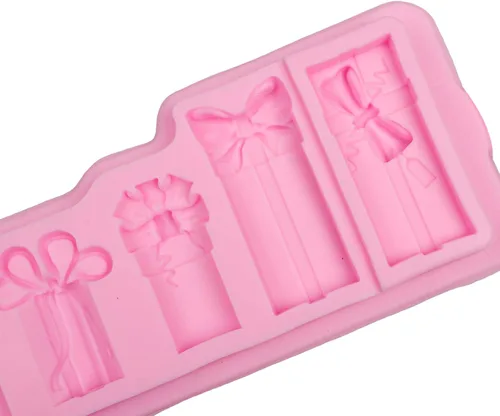 Vista 8 de Molde de silicona Bells Fondant, caja de regalo de Navidad, molde de chocolate para decoración de pasteles, decoración de cupcakes, dulces