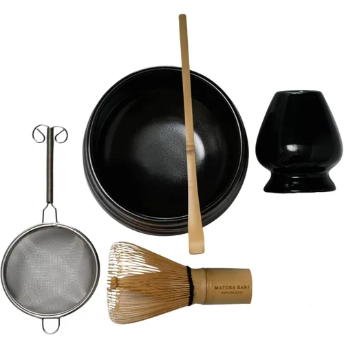 Vista 3 de Dr. Weil Matcha Kari Kit & Sticks Bundle - Paquete de palitos de té verde japonés superior y juego de té Lite - Negro