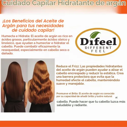 Vista 7 de Difeel Champú hidratante de argán 33.8 oz. - Champú de aceite de argán natural sin sulfato para el cabello