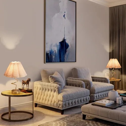 Vista 5 de Ziqqeelam Lámpara de mesa de noche dorada, lámparas de mesa plegadas de latón dorado, mesita de noche y espacios pequeños con pantalla festoneada