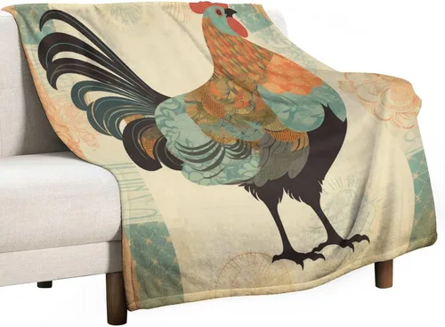 Vista 54 de Manta de gallo con encanto de campo, manta de forro polar de felpa de 30 x 40 pulgadas, manta de franela súper suave para decoración de sofá, cama