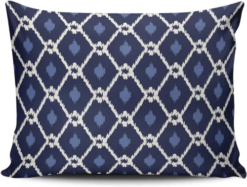 Vista 12 de Fundas de almohada decorativas Ikat con patrón de diamante en rojo y crema, cojín personalizable rectangular, tamaño 12 x 16 pulgadas, funda