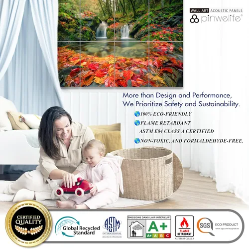 Vista 5 de PINWELIFE® Paneles acústicos de arte de pared, paneles absorbentes a prueba de sonido, para el hogar y la oficina, amortiguación decorativa