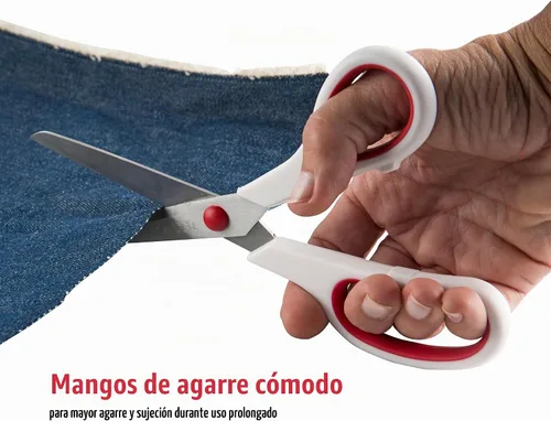 Vista 4 de SINGER Tijeras de tela con agarre cómodo, paquete de 1, rojo y blanco
