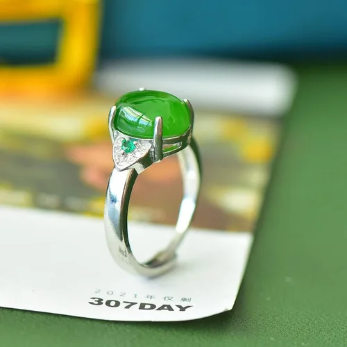 Vista 5 de Anillo de jaspe natural Joyas únicas de jaspe Boutique de moda para mujer