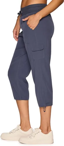 Vista 25 de RBX - Pantalón capri deportivo con cordón,ligero, con bolsillos y estilo cargo, para mujer