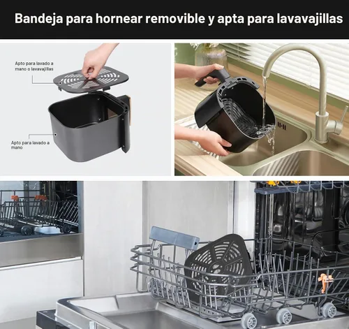 Vista 7 de Panana Freidora de Aire Grande de 8QT Compacta, Freidora de Aire con 8 Menús Preestablecidos, Preajustes de Control Digital de Un Toque, Pantalla