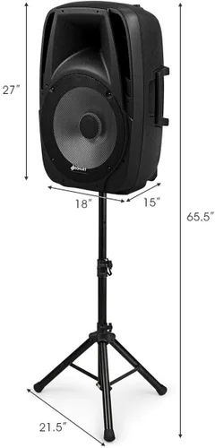 Vista 3 de Sonart - Altavoces alimentados de 15 pulgadas, 1500 W, sistema de altavoces PA portátiles de rango completo de 2 vías con soportes/luz