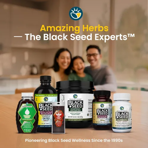 Vista 7 de Amazing Herbs Aceite de semilla negra de alta calidad, sin gluten, sin OMG, prensado en frío, Nigella sativa ayuda a la salud digestiva, apoyo