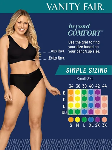 Vista 5 de Vanity Fair Women's Beyond Comfort Sleek and Smooth Simple Sizing Wireless Bra
