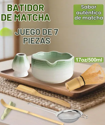 Vista 2 de JBER Matcha Set, 7PCS Matcha Whisk Set with Bamboo Whisk for Matcha Starter Gradiente verde claro