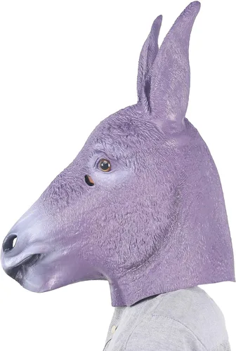 Vista 2 de Máscara de látex de burro para Halloween para fiesta de adultos (01)