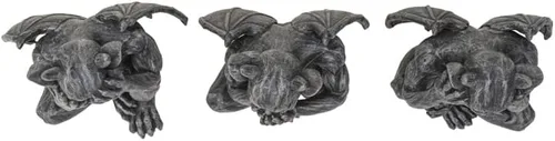 Vista 6 de Pacific Giftware Figura de gárgolas Hear, See, Speak No Evil de 5.98 pulgadas de altura, resina, decoración de mesa