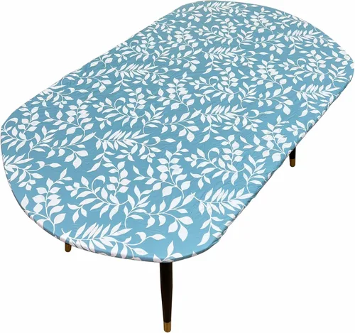Vista 19 de Pioggia Mantel redondo de vinilo ajustable con reverso de franela, mantel elástico, impermeable, a prueba de aceite, mantel de plástico ideal
