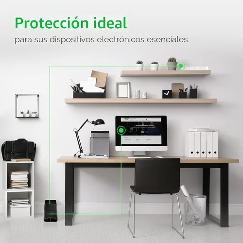 Vista 4 de APC Protector contra sobretensiones de respaldo de batería de UPS, fuente de alimentación de batería de respaldo de 425VA, BE425M, color negro