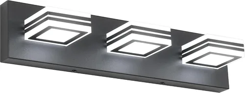Vista 30 de SOLFART Lámparas LED para tocador de baño: 3 luces de níquel cepillado moderno acrílico para pared de baño sobre espejo de 20 pulgadas 5CCT Níquel