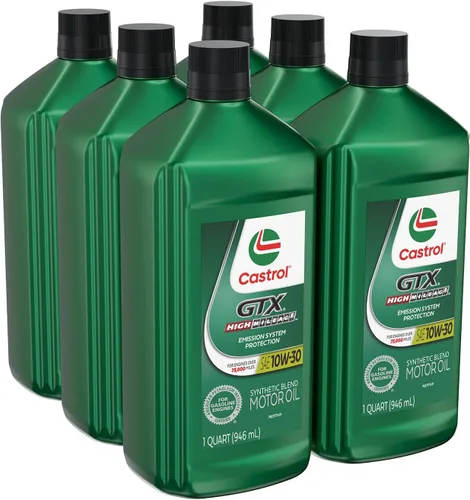 Vista 6 de Castrol GTX High Mileage 10W-30 - Aceite sintético para motor, 1 cuarto de galón, paquete de 6