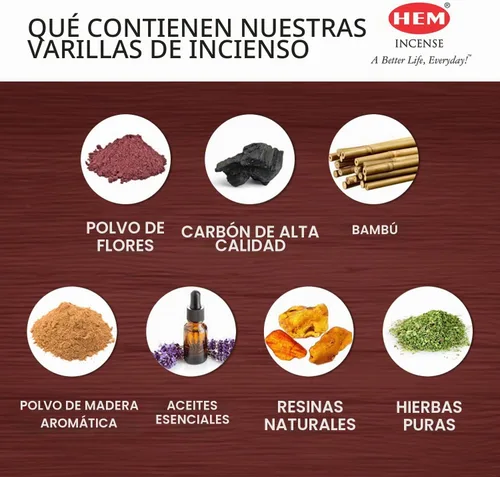 Vista 2 de HEM Varitas de incienso de sándalo – 120 unidades (paquete de 6 cajas) – Incienso clásico de aroma de sándalo para meditación, yoga y fragancia