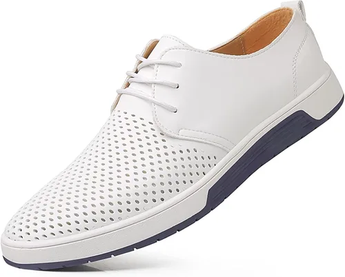 Vista 2 de Zapatos Oxford casuales para hombre, zapatos de vestir con cordones, cómodos zapatos deportivos de moda