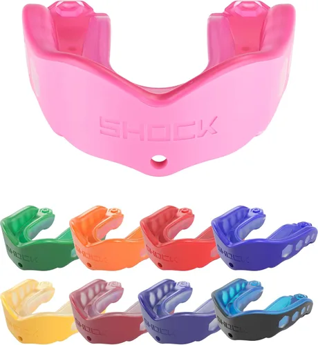 Vista 27 de Shock Doctor Gel Max - Protector bucal, protección resistente y ajuste personalizado, juvenil, frambuesa azul