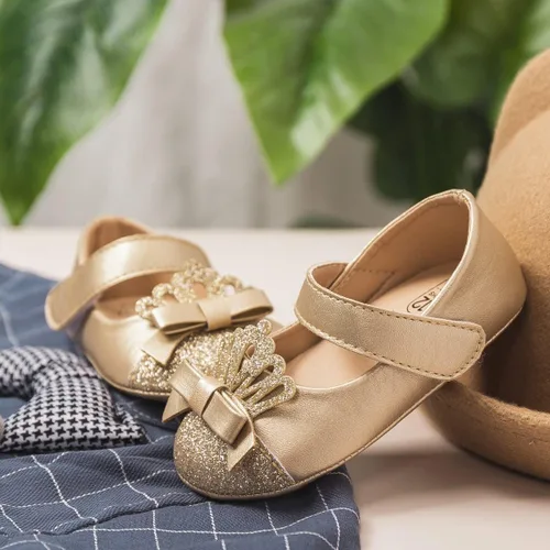 Vista 4 de HsdsBebe Zapatos planos Mary Jane para bebés y niñas, suela suave, antideslizante, con lazo, suela suave, para los primeros pasos, zapatos de vestir