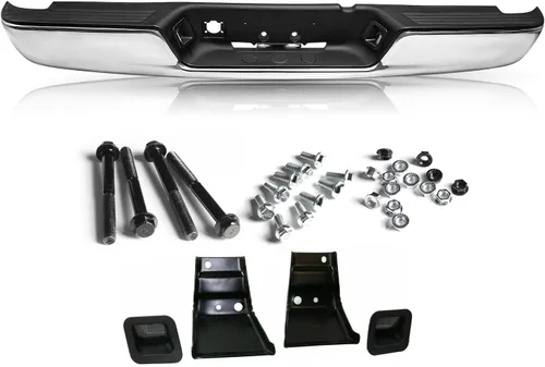 Vista 9 de SOCKIR Conjunto de parachoques de paso trasero con revestimiento antióxido Compatible con 2002-2008 Dodge Ram 1500 2003-2009 Ram 2500 3500 Pickup