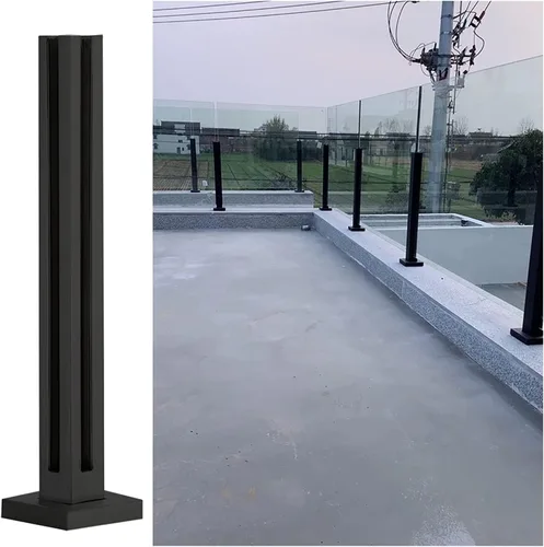 Vista 9 de Abrazadera de poste de barandilla de acero inoxidable para 10 piezas de 0.472 in de grosor de vidrio barandilla poste de barandilla de patio terraza