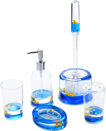 Vista 17 de Locco Decor Acrílico líquido 3D movimiento flotante baño cocina tocador accesorio jabón loción dispensador océano dibujos animados animal tema pato