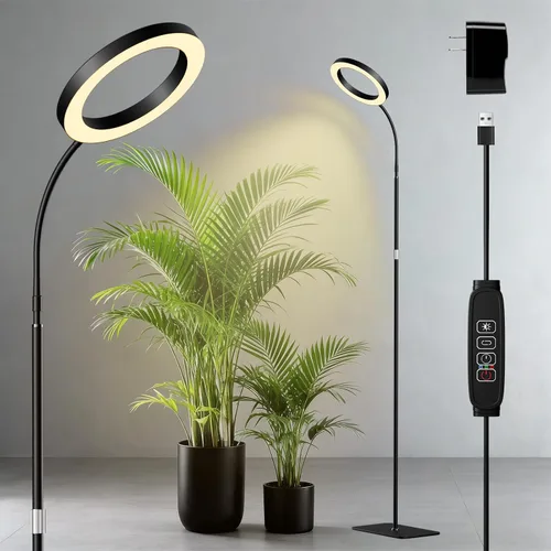 Vista 9 de Luces de cultivo de suelo de espectro completo de 68 pulgadas para Blanco - Doble cabeza de pie