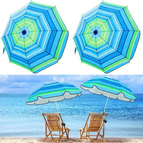 Vista 17 de Buryeah Paraguas automático para silla con abrazadera universal de 44 pulgadas, UPF 50+, abrazadera portátil en silla de playa, sombrilla ajustable