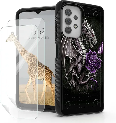 Vista 19 de Funda para Samsung Galaxy A23 Galaxy A13 4G/5G, Galaxy A04, Galaxy A04S, Galaxy A32 5G, con 2 protectores de pantalla, funda protectora híbrida