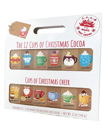 Vista 3 de Regalo de Navidad para café o chocolate caliente – 12 variedades de calendario de Adviento de café de Navidad o cacao para niños y adultos (cacao)