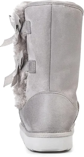Vista 3 de KRABOR Womens Suede Snow Boots Mid-Calf Winter Shoes with Side Bows