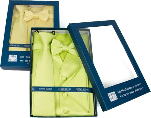 Vista 4 de Spring Notion - Conjunto de chaleco de esmoquin de satén para niños (4 piezas)
