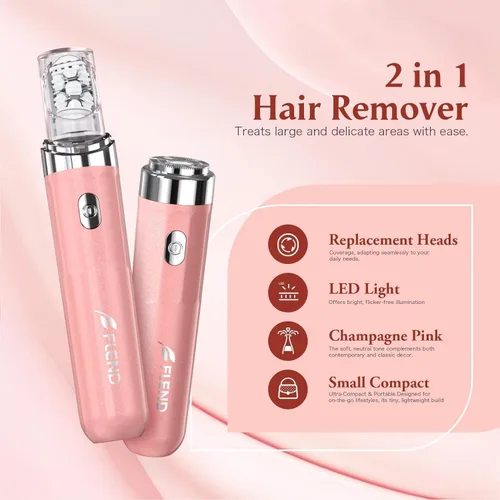 Vista 6 de Epilator for Women, 2 in 1 Facial Hair Removal, Electric Lady Shaver with LED Light, Rechargeable Hair Removal Device for Legs, Face, Bikini & Arms
