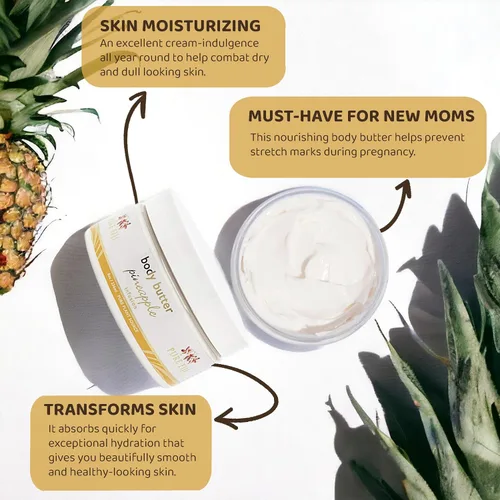 Vista 5 de PURE FIJI Body Butter - Crema hidratante de mantequilla corporal, crema facial y loción corporal para piel seca con aceites naturales y vitamina E