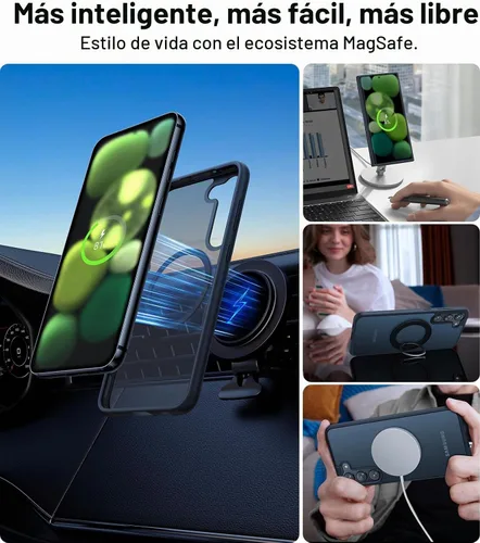 Vista 3 de TORRAS - Funda protectora magnética para Samsung Galaxy S23 6.1 pulgadas, prueba de caídas de grado militar, apta para MagSafe, parte trasera