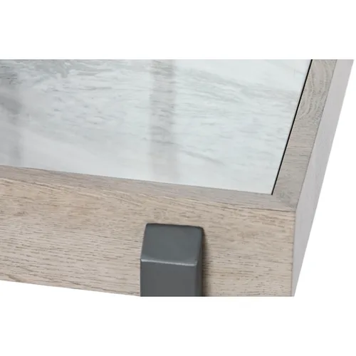 Vista 4 de Mesa auxiliar Home ESPRIT Blanco Gris Natural Metal 50 x 50 x 50 cm