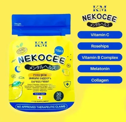 Vista 3 de HerSkin NEKOCEE 15 en 1 de Kat Meléndez, suplemento alimenticio Rosy Glow, 30 cápsulas