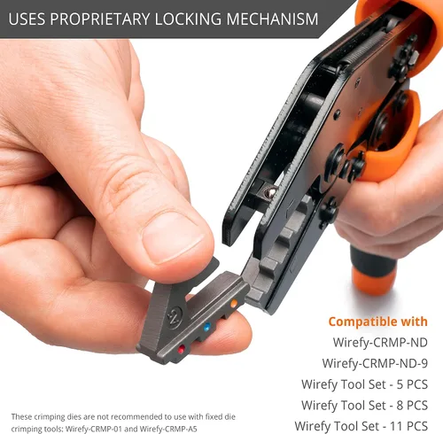 Vista 4 de Wirefy Troquel de engarce para terminales de barril abierto 20 - 10 AWG